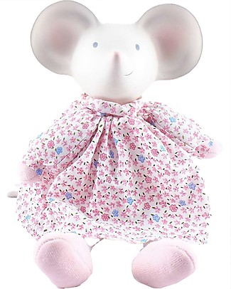 Tikiri Meiya in Floral Dress - Natural Rubber and Organic Cotton -25cm Puppets