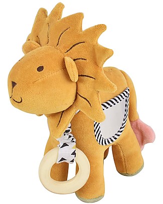 Tikiri Multi Sensory Lion Toy, 24 cm - Organic Cotton Teethers