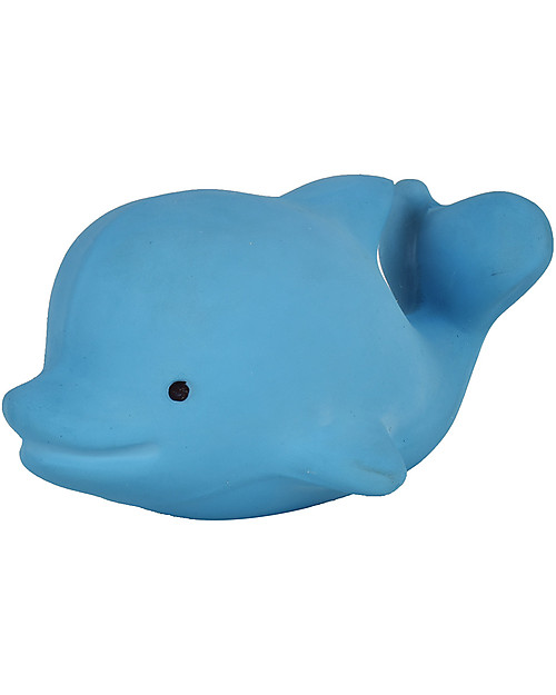 Tikiri Ocean Buddies - Dolphin - 3-in-1 Rattle, Teether, Bath Toy - 100% Natural Rubber Bath Toys
