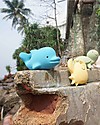 Tikiri Ocean Buddies - Dolphin - 3-in-1 Rattle, Teether, Bath Toy - 100% Natural Rubber Bath Toys