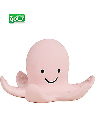 Tikiri Ocean Buddies - Octopus - 3-in-1 Rattle, Teether, Bath Toy - 100% Natural Rubber Bath Toys