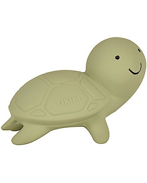 Tikiri Ocean Buddies - Turtle - 3-in-1 Rattle, Teether, Bath Toy - 100% Natural Rubber Bath Toys