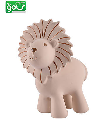 Tikiri OUTLET - 3-in-1 Rattle, Teether, Bath Toy - Lion - My First Zoo - Gift Box - 100% Natural Rubber - Showroom Sample Bath Toys