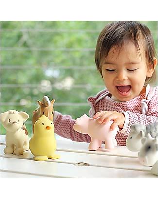 Tikiri OUTLET - 3-in-1 Rattle, Teether, Bath Toy - Puppy - My First Farm - Gift Box - 100% Natural Rubber - Showroom Sample Bath Toys