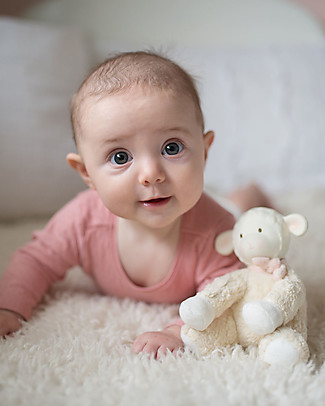 Tikiri Puppet Lamb Lili, Pink - Natural Rubber and Organic Cotton Puppets