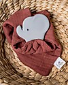 Tikiri Safari Doudou Comforter - Elephant - Red Barn Muslin - Natural Rubber Teether Doudou & Comforters