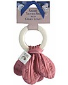 Tikiri Safari Teething Ring - Dusty Pink - Natural Rubber and Organic Cotton Teethers