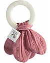 Tikiri Safari Teething Ring - Dusty Pink - Natural Rubber and Organic Cotton Teethers