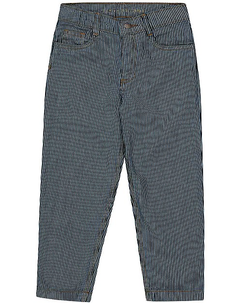 Tiny Cottons Baggy Pant with Stripes - Denim - Five Pockets Model -  100% Cotton Jeans