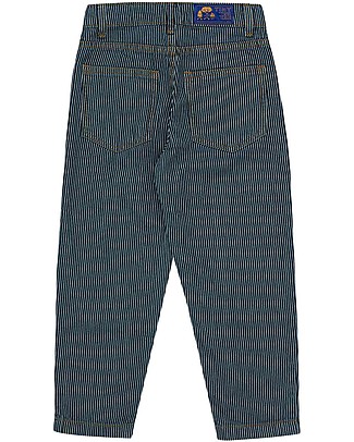 Tiny Cottons Baggy Pant with Stripes - Denim - Five Pockets Model - 100% Cotton Trousers