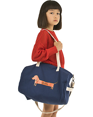 Tiny Cottons Barrel Bassotto, Blue - Handles and Shoulder Strap Diaper Changing Bags & Accessories