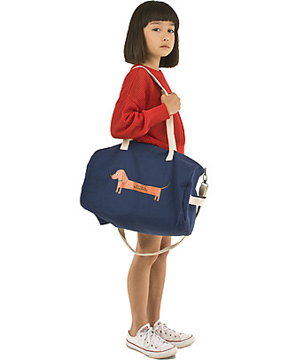 Tiny Cottons Barrel Bassotto, Blue - Handles and Shoulder Strap Diaper Changing Bags & Accessories