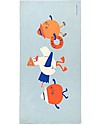 Tiny Cottons Beach Friends Towel - Cadet Blue / Orange - Cotton Towels And Flannels