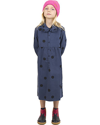 Tiny Cottons Big Dots Dress - Navy/Black - 100% Cotton Dresses