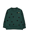 Tiny Cottons Big Dots Sweatshirt - Dark Green/Black - Pima Cotton Sweatshirts