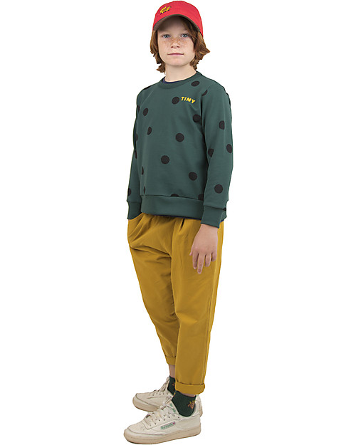 Tiny Cottons Big Dots Sweatshirt - Dark Green/Black - Pima Cotton Sweatshirts