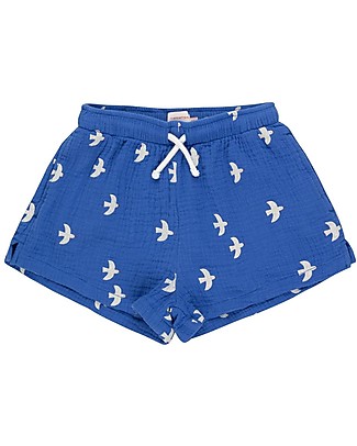 Tiny Cottons Birds Short - Ultramarine - 100% Cotton Shorts