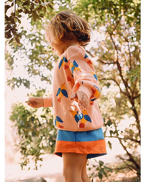 Tiny Cottons Birds Sweatshirt - Papaya - Pima Cotton Sweatshirts