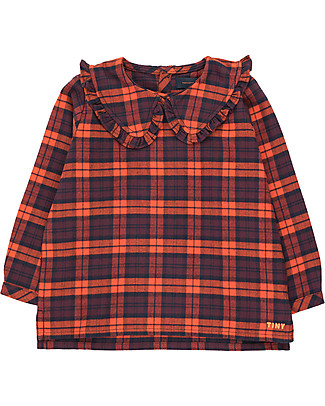Tiny Cottons Check Shirt - Navy/Red - 100% cotton Shirts And Blouses