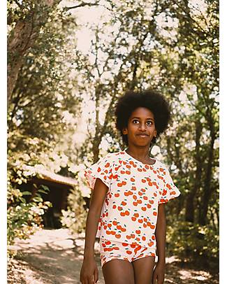 Tiny Cottons Cherries Frills Tee Shirt - Light Pink Summer Red - Pima Cotton T-shirts