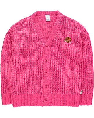 Tiny Cottons Chunky Knit Cardigan - Bubble Gum- Cool and Warm! Cardigans