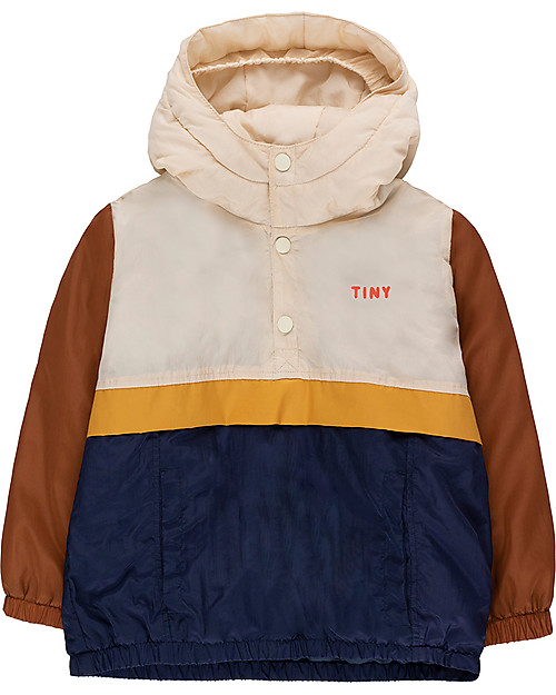 Tiny Cottons Color Block Pullover - Cappuccino/Navy - Light Padding Jackets