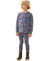Tiny Cottons Croissant Long Sleeves Sweater - Light Navy and Light Brown - Pima Cotton Long Sleeves Tops