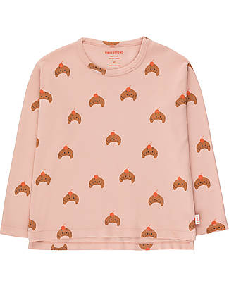 Tiny Cottons Croissants Long-sleeved T-shirt - Powder Pink/Light Brown Long Sleeves Tops