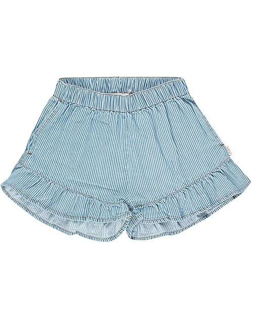 Tiny Cottons Denim Frills Shorts - Stripes - 100% Cotton Shorts