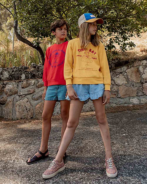 Tiny Cottons Denim Frills Shorts - Stripes - 100% Cotton Shorts