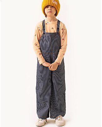 Tiny Cottons Dungaree with Stripes - Denim - 100% Cotton - Perfect with Any Outfit Dungarees