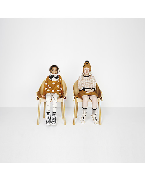 Tiny Cottons Faces Fleece Oversized Sweatshirt, Brown/Off White - 100% Pima Cotton Jumpers