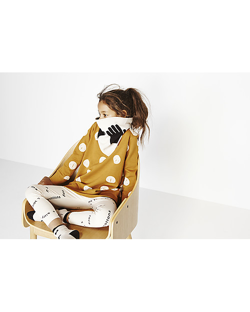 Tiny Cottons Faces Fleece Oversized Sweatshirt, Brown/Off White - 100% Pima Cotton Jumpers