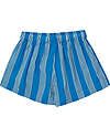 Tiny Cottons Fine Long Short - Lapis Blue Light Cream - Cotton Shorts