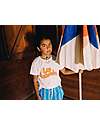 Tiny Cottons Fine Long Short - Lapis Blue Light Cream - Cotton Shorts