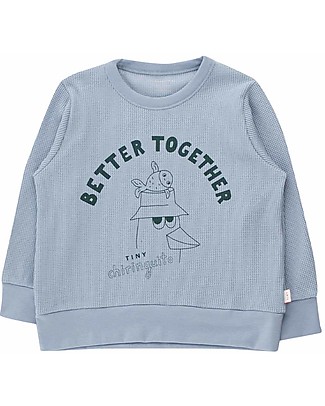 Tiny Cottons Friends Together Sweatshirt - Grey/Blue - Pima Cotton Sweatshirts