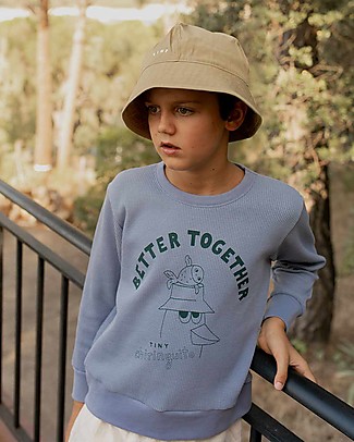 Tiny Cottons Friends Together Sweatshirt - Grey/Blue - Pima Cotton Sweatshirts