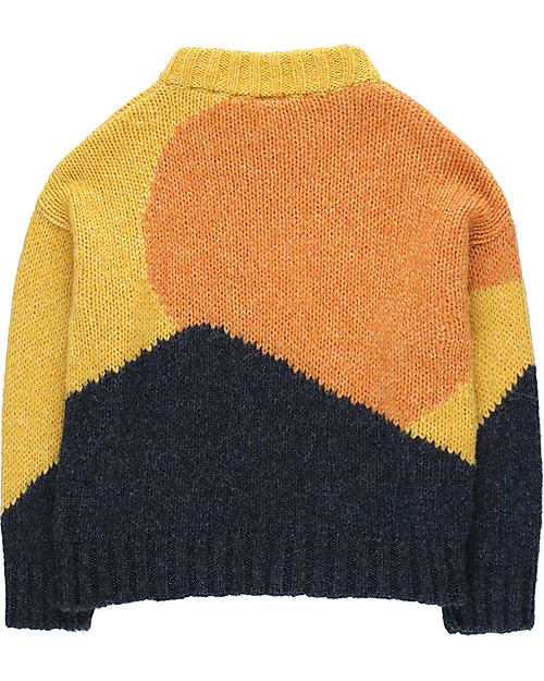 Tiny Cottons Fuji Color Block Sweater - Yellow/Navy Jumpers