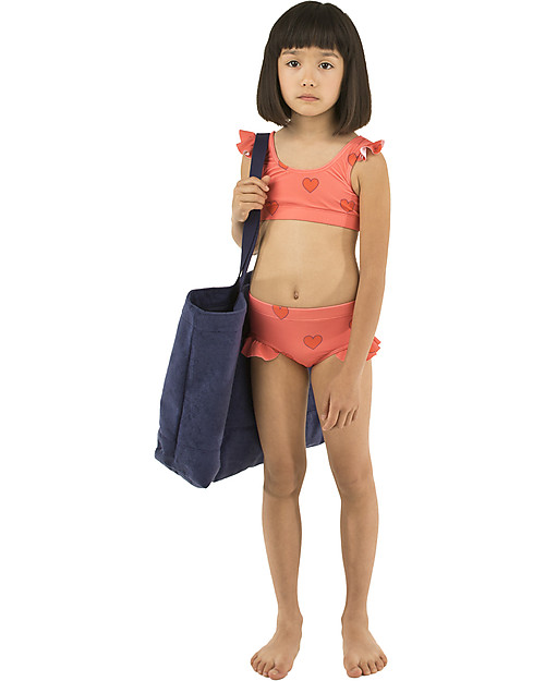 Tiny Cottons Girl's Swim Set with Frills Hearts - Red Bikinis And Tankinis