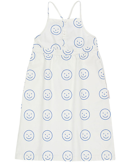Tiny Cottons Happy Face, Cross Back Dress -  100% Cotton Dresses_