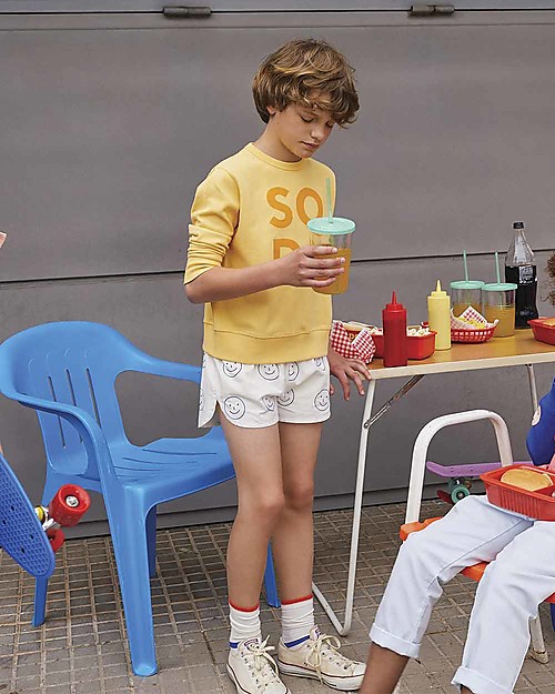 Tiny Cottons Happy Face Short - 100% Cotton Shorts