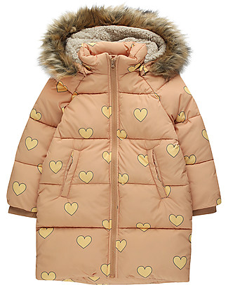 Tiny Cottons Hearts Padded Jacket - Camel/Yellow - Waterproof and Windproof! Coats