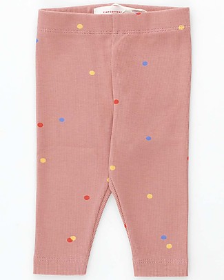 Tiny Cottons Ice Cream Baby Pants - Mauve/Dots - Elasticated Pima Cotton Leggings