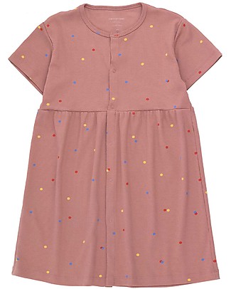Tiny Cottons Ice Cream Dress - Mauve/Dots - Elasticated Pima Cotton Dresses