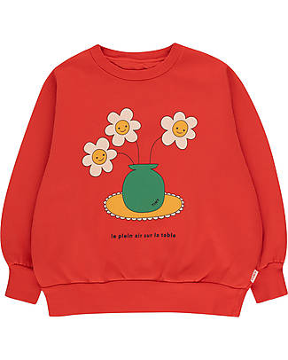 Tiny Cottons Les Fleurs Sweatshirt - Deep Red - 100% Organic Cotton Sweatshirts