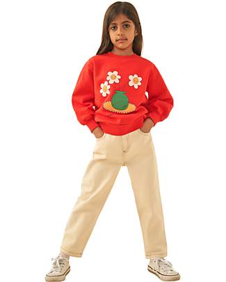 Tiny Cottons Les Fleurs Sweatshirt - Deep Red - 100% Organic Cotton Sweatshirts
