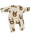 Tiny Cottons Llama Heads Onepiece, Beige+Brown - Pima Cotton Babygrows