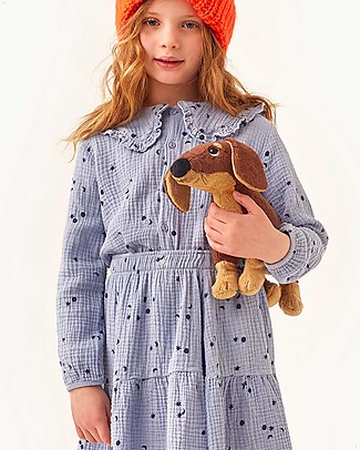 Tiny Cottons Long Sleeved Shirt - Sky - Milky Sky/Deep Blue - Double Gauze Base - 100% Cotton Shirts And Blouses