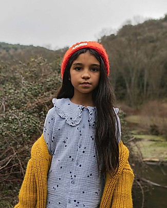Tiny Cottons Long Sleeved Shirt - Sky - Milky Sky/Deep Blue - Double Gauze Base - 100% Cotton Shirts And Blouses