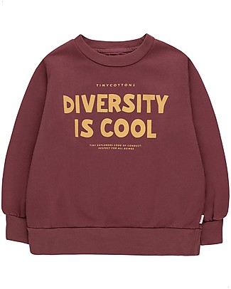 Tiny Cottons Long-Sleeved Sweatshirt -Diversity is Cool - Deep Plum - 100% Organic Cotton Fleece Sweatshirts
